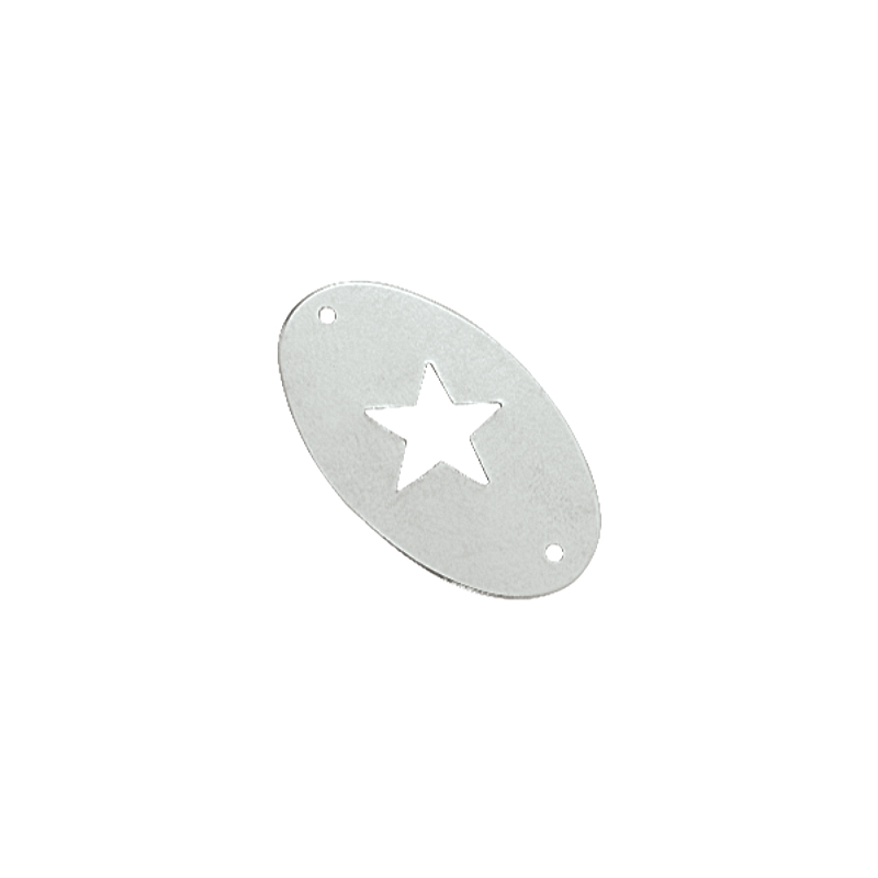 Penduricalho Oval Estrela - 2 Furos - 15,5x26mm